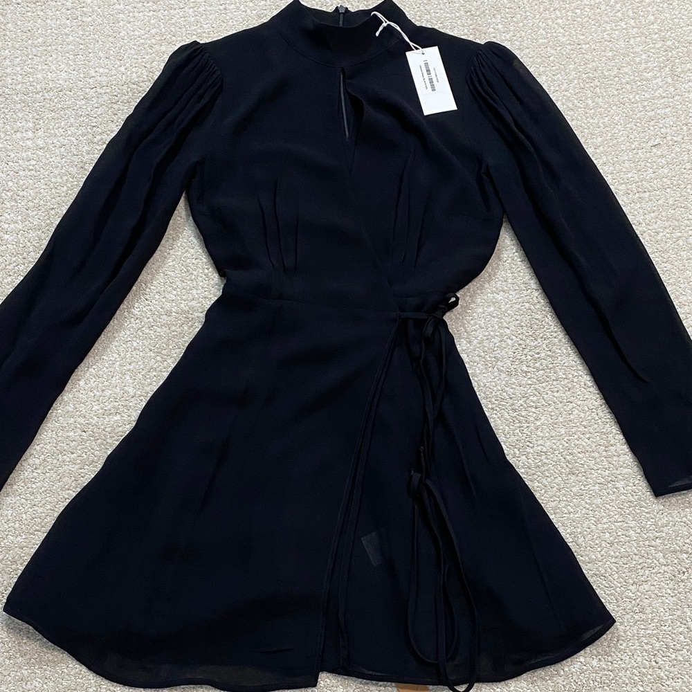 Reformation Black Long Sleeve Dress Size XS 100% Viscose - Picture 16 of 16